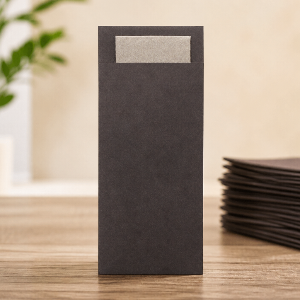 Commercial cutlery pouches with kraft napkin 500 pack