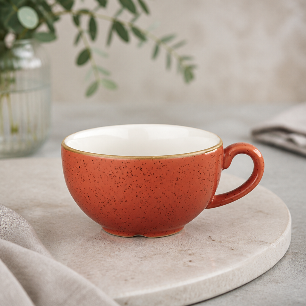 Commercial Cappuccino Cups Spiced Orange 8oz 12 Pack
