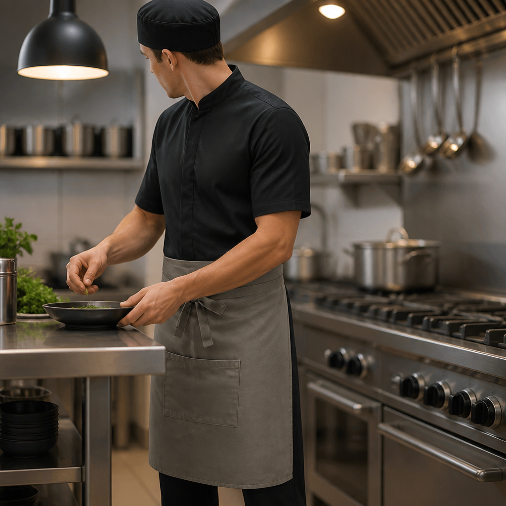 Commercial Chef Clothing Bundle with Adjustable Apron and Cap