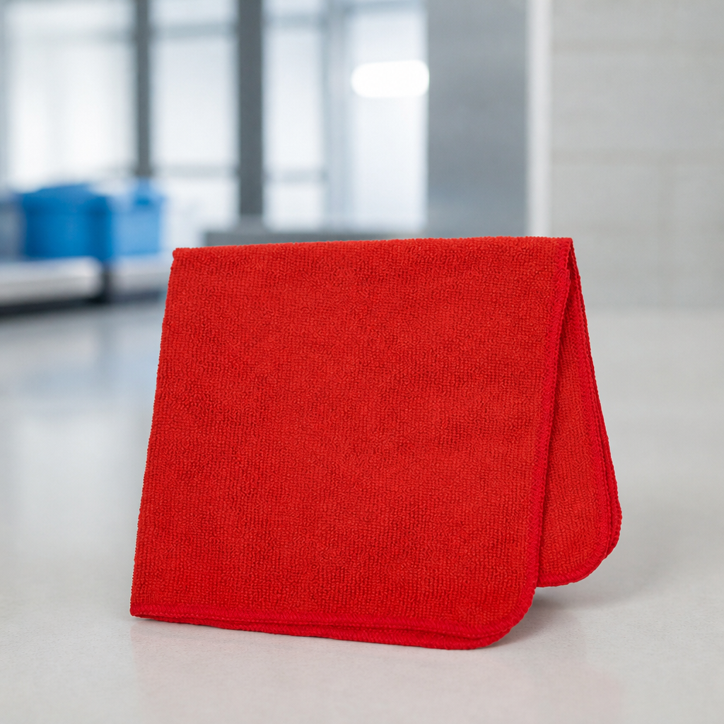 Commercial Microfibre Cleaning Cloths 400x400mm Red 24 Pack