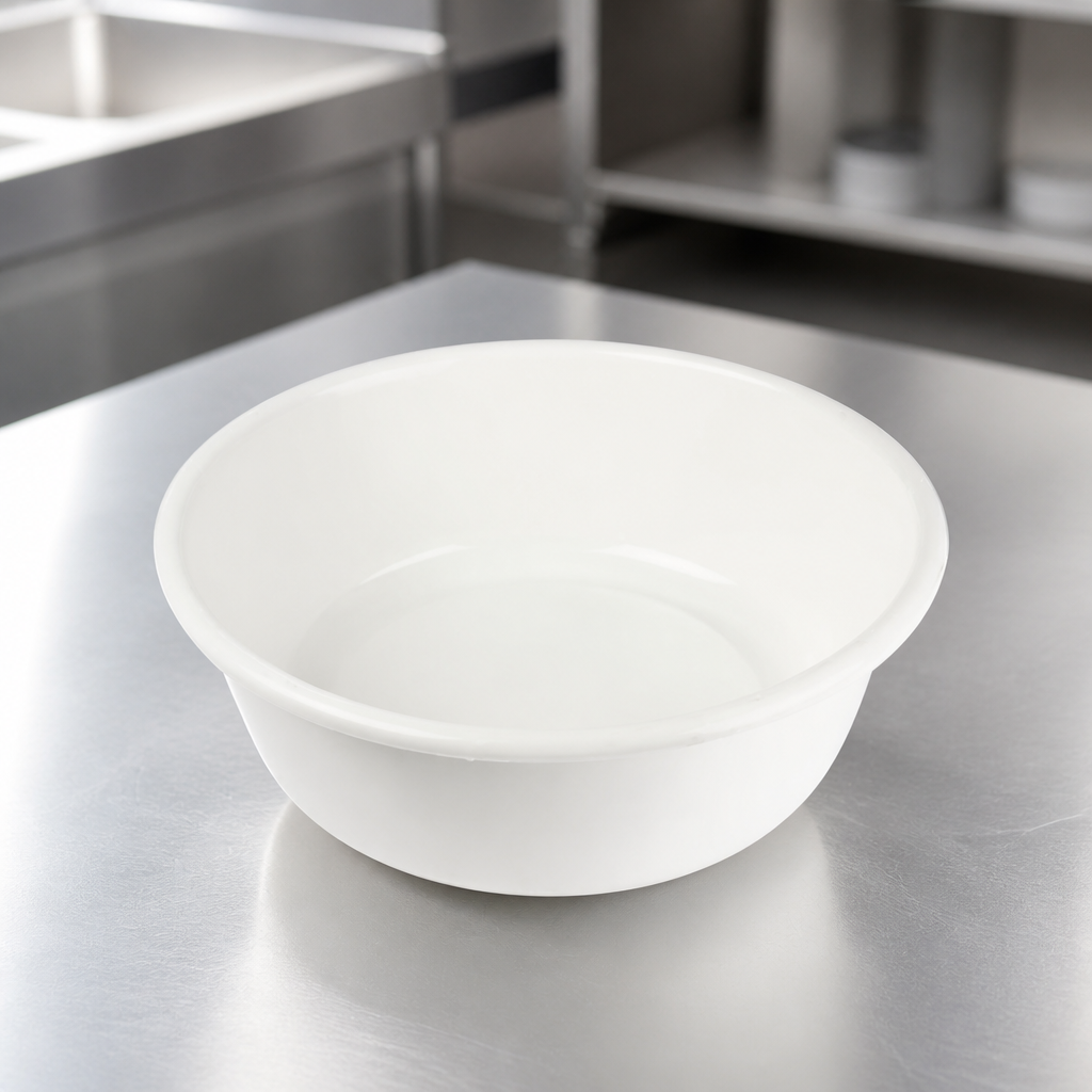Large capacity commercial washing up bowl with rolled lip