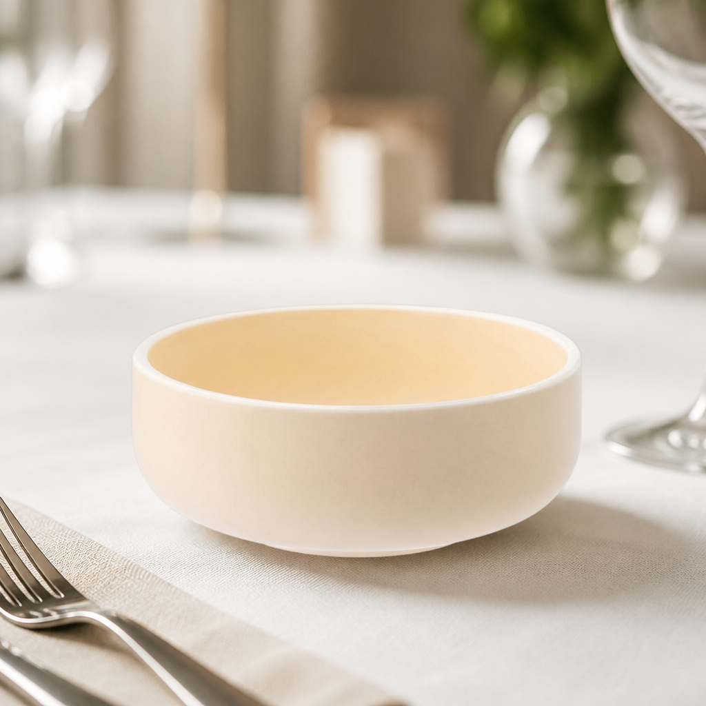 Commercial Vitrified Porcelain Bowls 145mm Vanilla 6 Pack