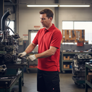 Premium Short Sleeve Polo Shirt in Red - Combed Cotton Polyester Blend for Comfort and Durability