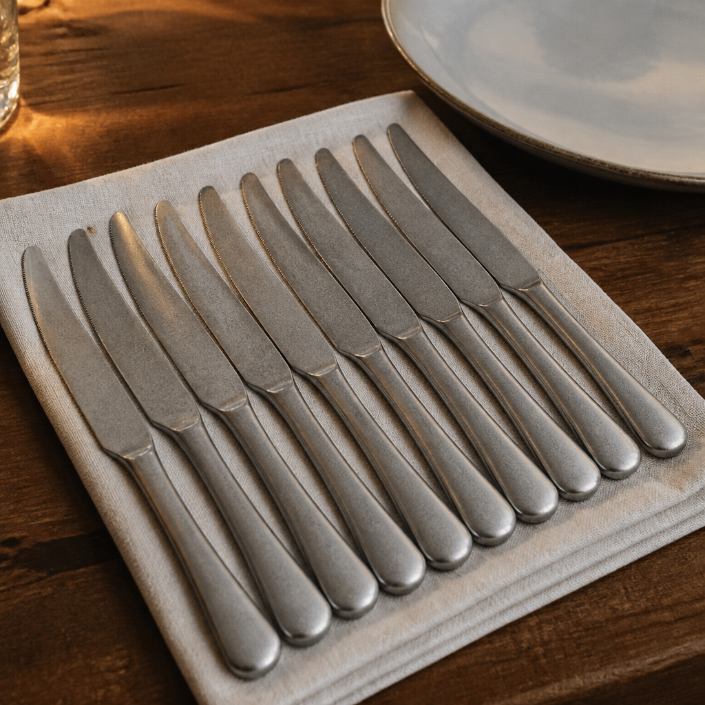 12 pack of vintage style stainless steel dessert knives