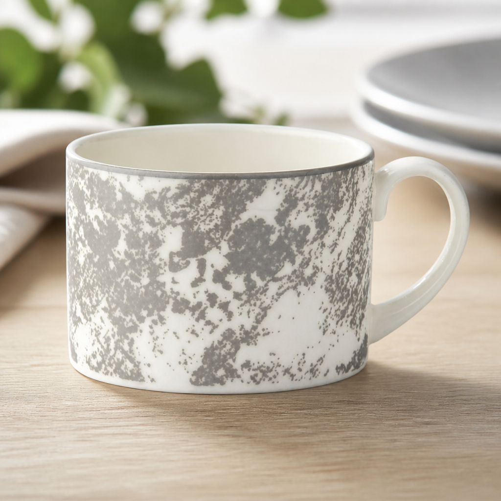 Crushed Velvet Grey Charnwood Cups 220ml Set of 6 Commercial Use