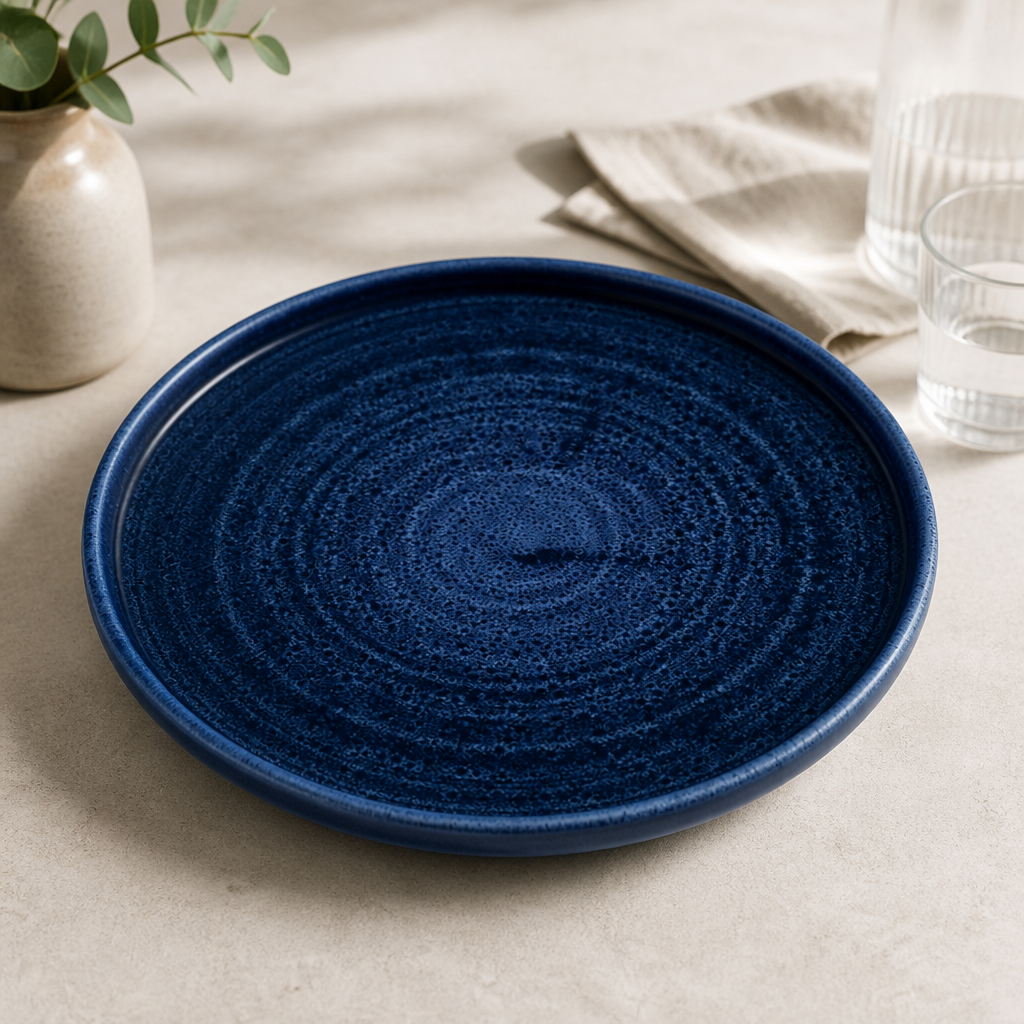 Commercial Walled Plates Ultramarine 220mm 6 Pack