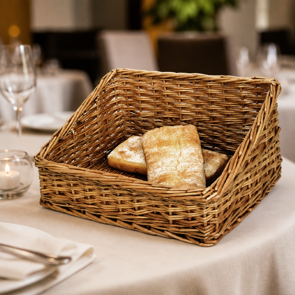 Commercial Wicker Serving Basket 510mm for Display