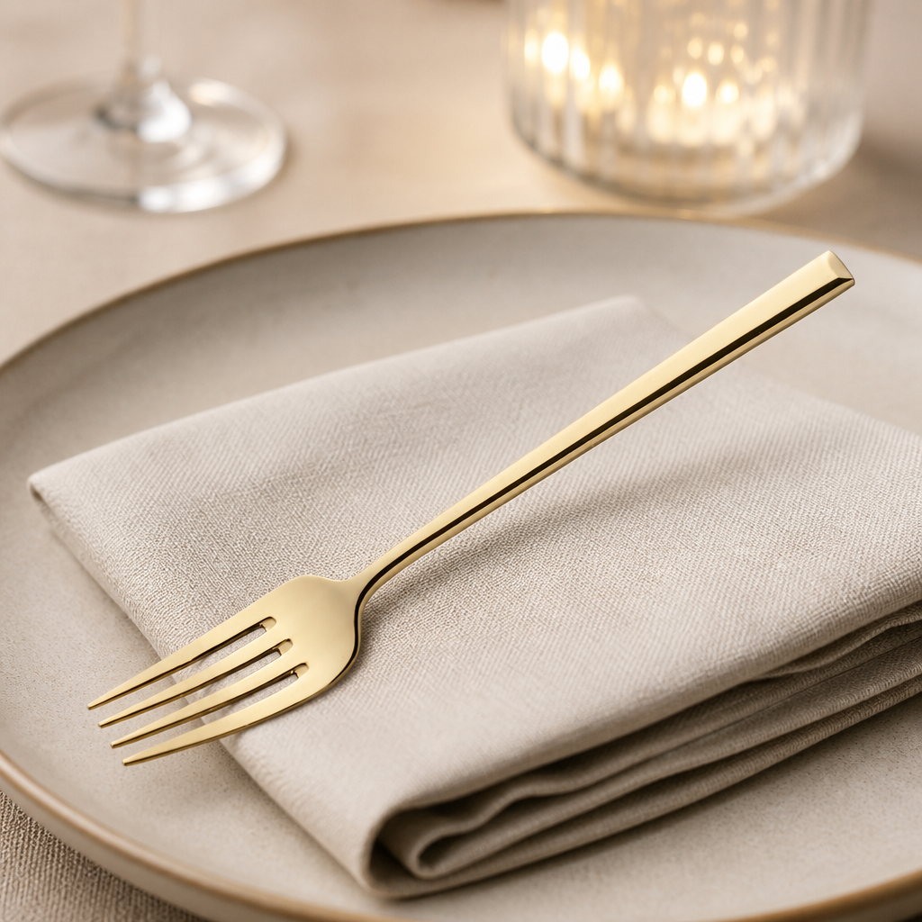 Commercial Gold Dessert Forks 12 Pack 18/10 Stainless Steel