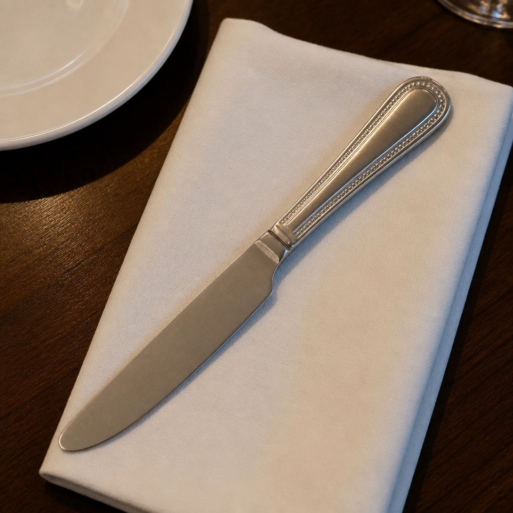 Pack of 12 solid handle commercial table knives 225mm