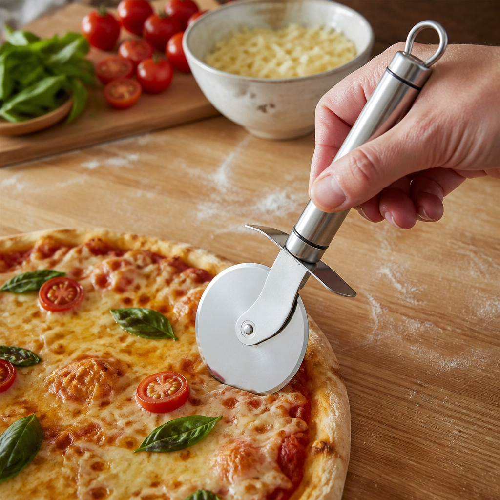 3 inch stainless steel pizza wheel cutter tool