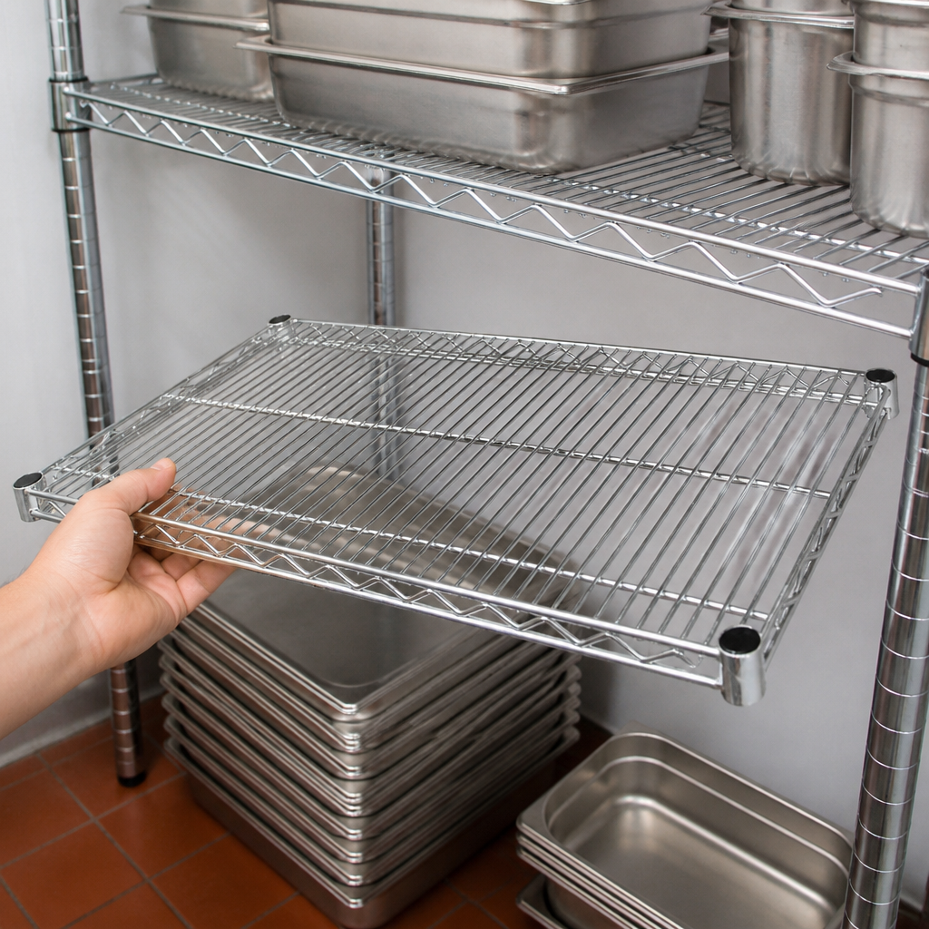 Commercial Chrome Wire Shelves 915x457mm (2 Pack)
