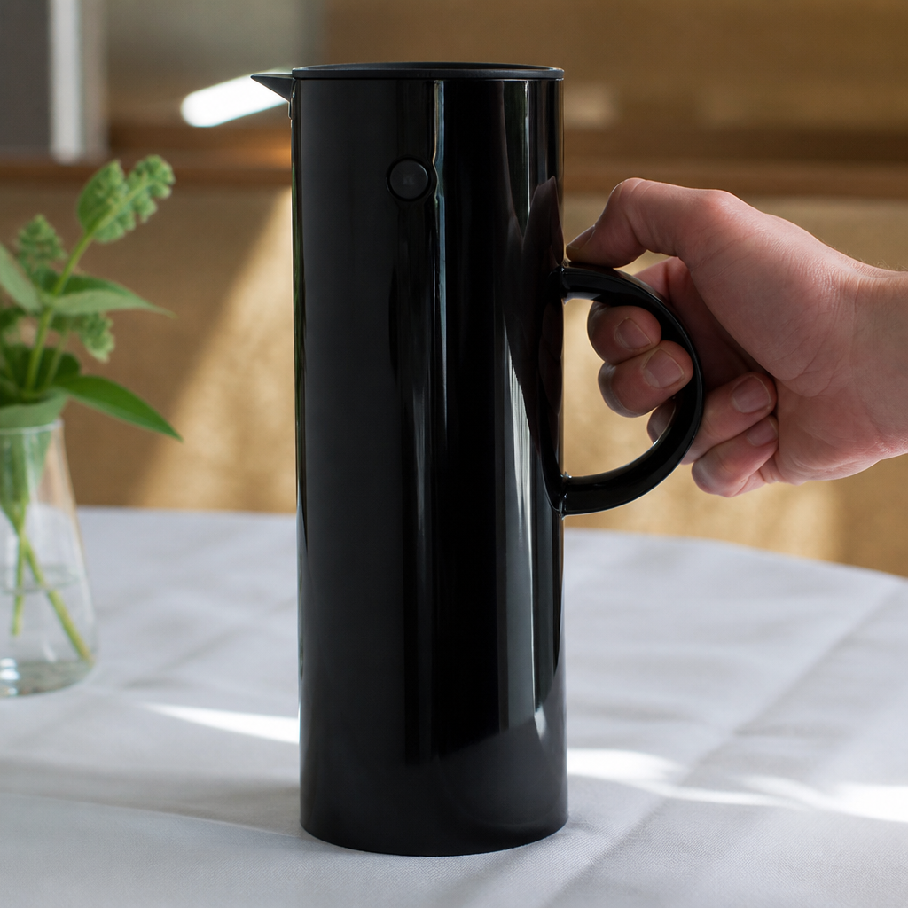 1Ltr Commercial Vacuum Jug with Hygienic Rocker Stopper