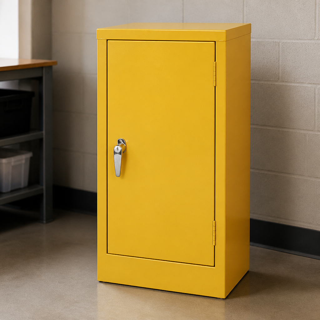 Commercial Lockable Cabinet Single Door 10Ltr Yellow