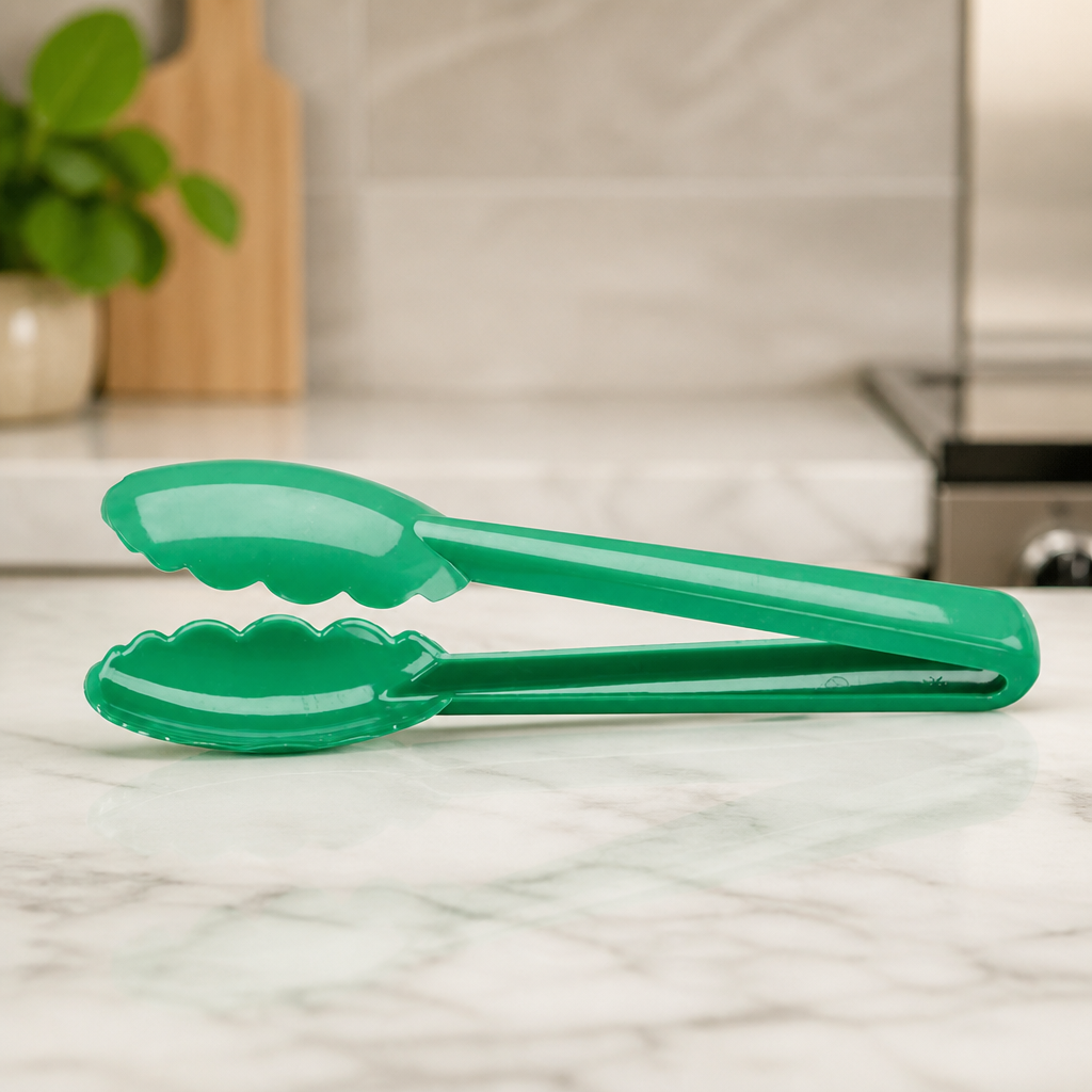 Commercial 240mm Utility Tongs Green Colour Coded for Safety