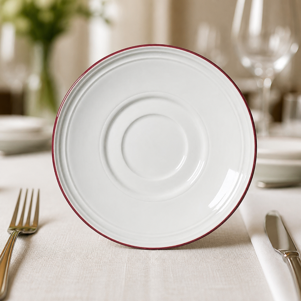 Commercial Bead Saucers 150mm Red 12 Pack for Dining