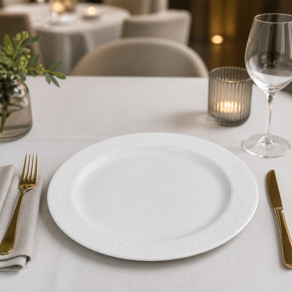 Commercial Serving Plates 13" Abstract Design China 6 Pack