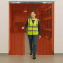 PVC Strip Curtains Hook-On, Transparent Red – Energy-Saving & Eye-Catching