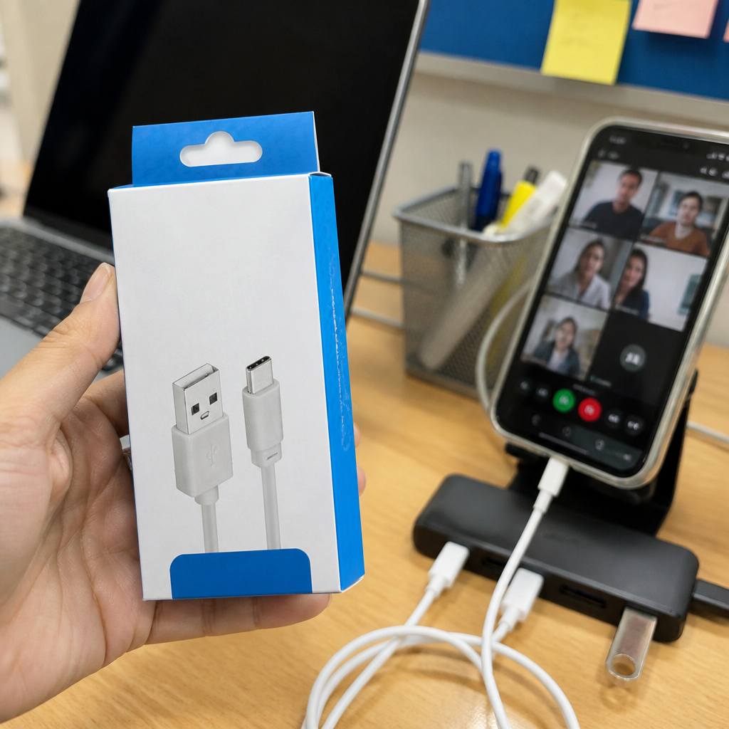 1m USB A to USB C Charging Cable for smartphones and laptops