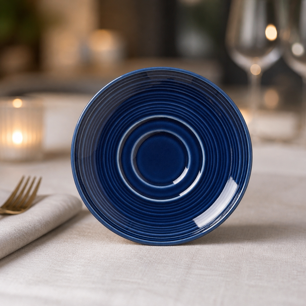 Commercial porcelain saucers 117.5mm in a pack of 12