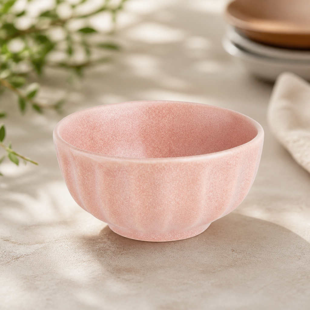 Commercial Deep Snack Bowls 105mm Peach Porcelain 12 Pack