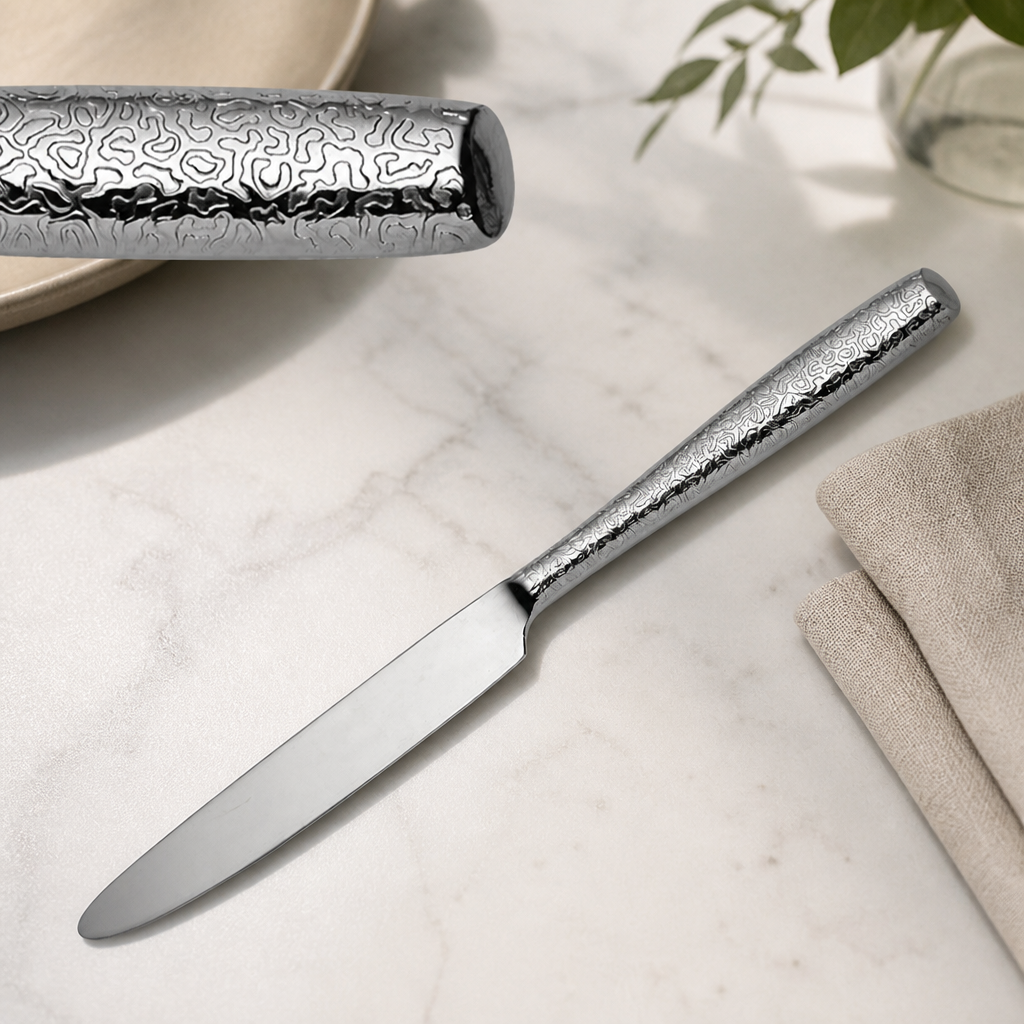 Raku finish commercial table knives set of 12 for catering
