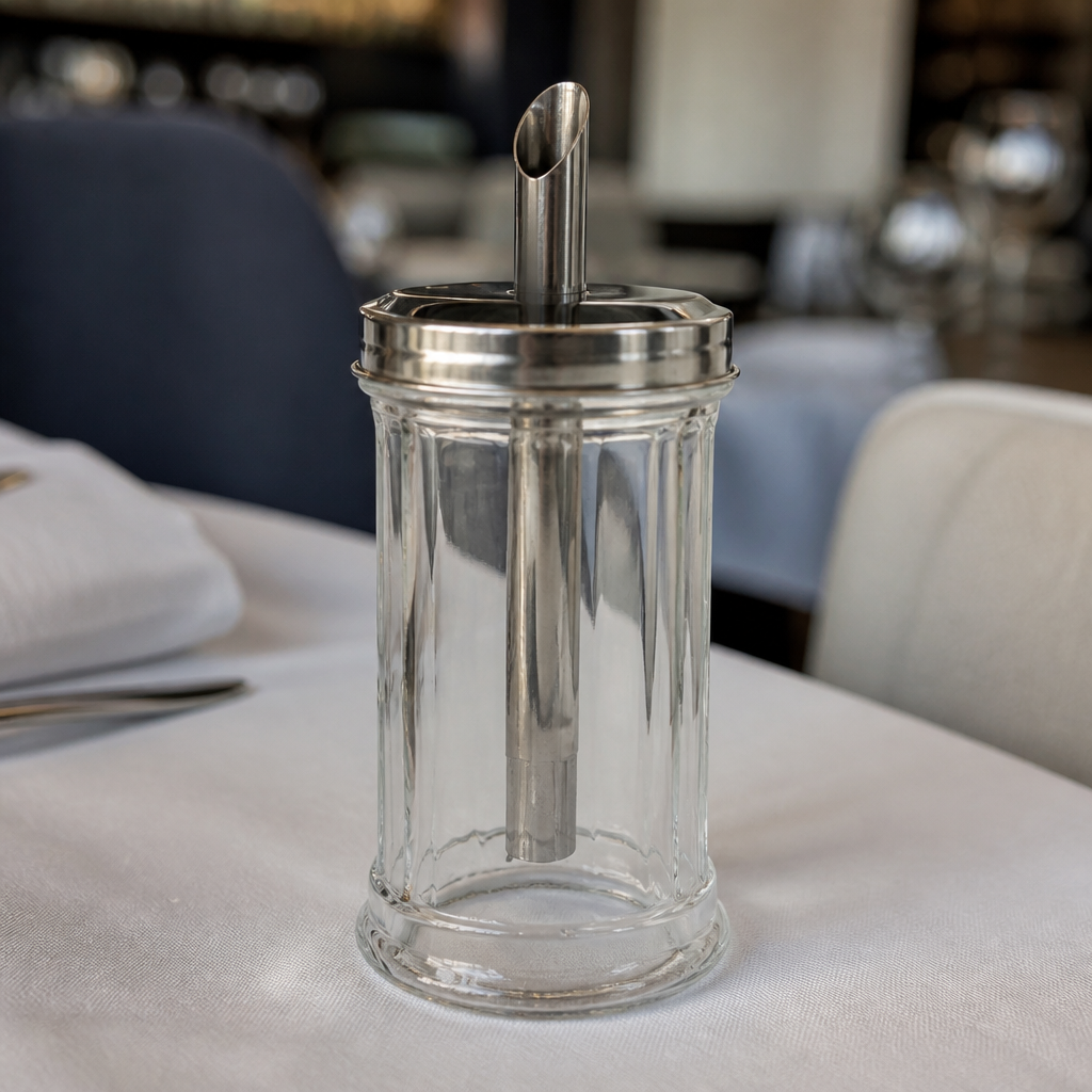 Commercial Sugar Pourer 175mm height clear glass body