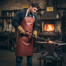 Premium Heavy Duty Red Rubber Apron 48x36 Inches - Eyeleted with Ties Sold Separately for Industrial Use