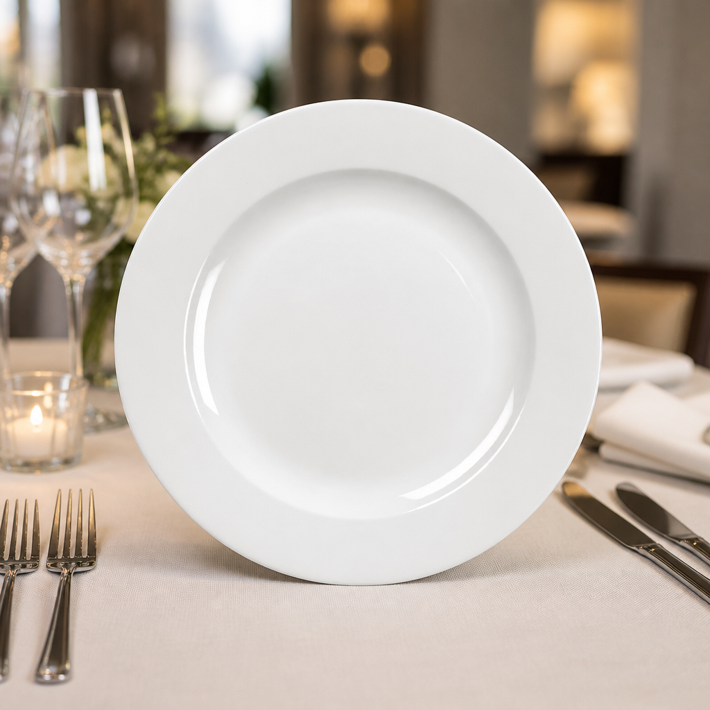Commercial Mono Plates 300mm with Black Rim 12 Pack