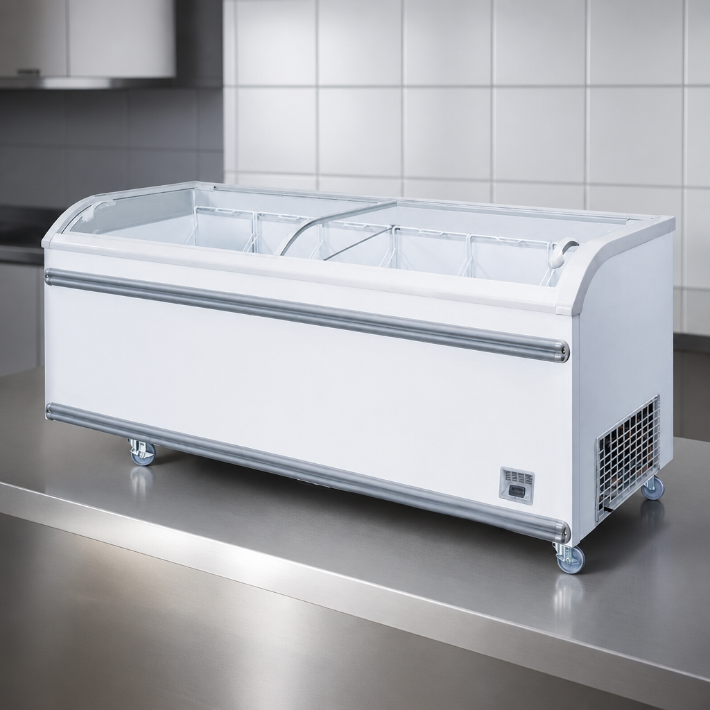700Ltr Commercial Glass Door Display Freezer for retail use