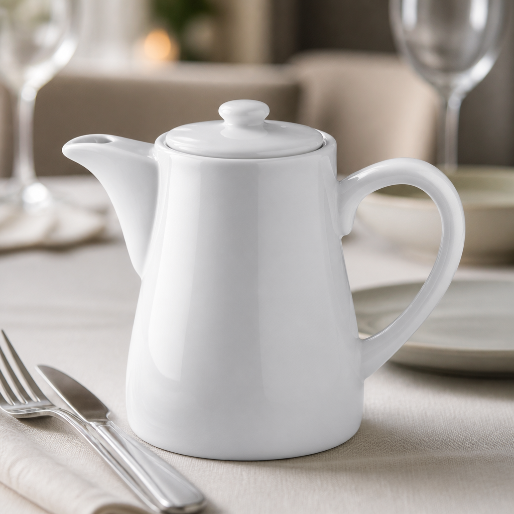 Commercial Coffee Pot 310ml Pure Porcelain - 4 Pack