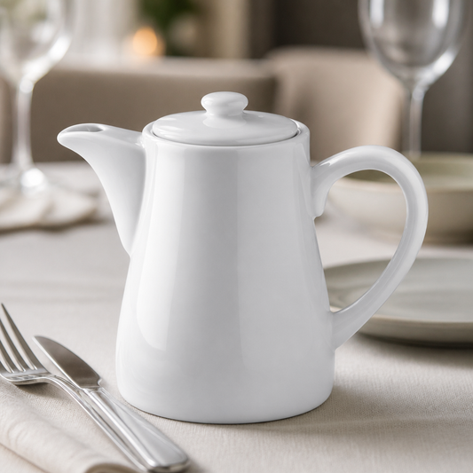 Commercial Coffee Pot 310ml Pure Porcelain - 4 Pack
