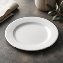Commercial Mid Rimmed Plates 202mm White Porcelain 6 Pack