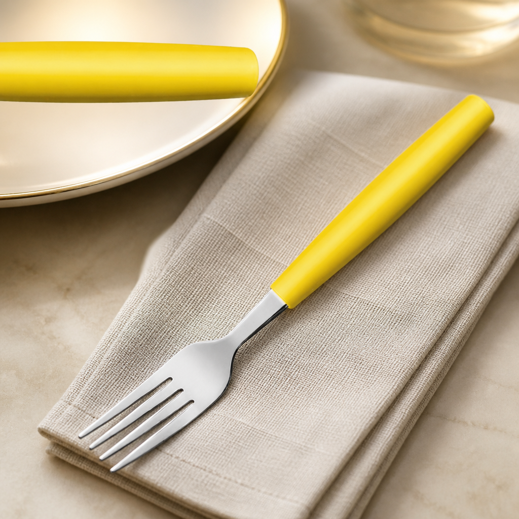 Commercial Table Forks Yellow 12 Pack 204mm Length