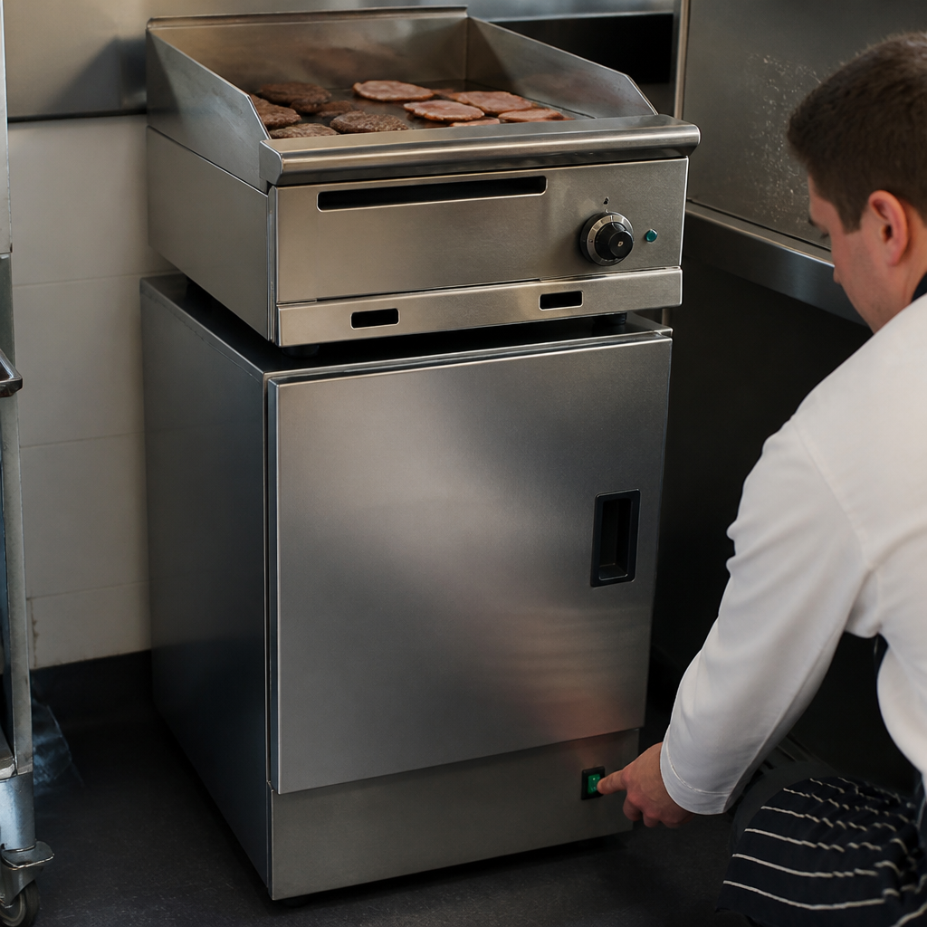 Commercial Heated Open Top Pedestal With Doors 600mm