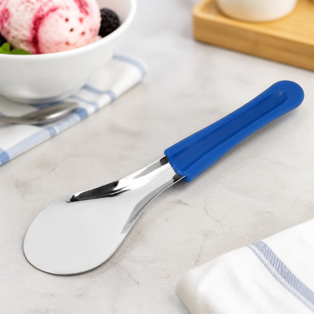 Commercial Ice Cream Spatula 26cm Stainless Steel Blue Handle