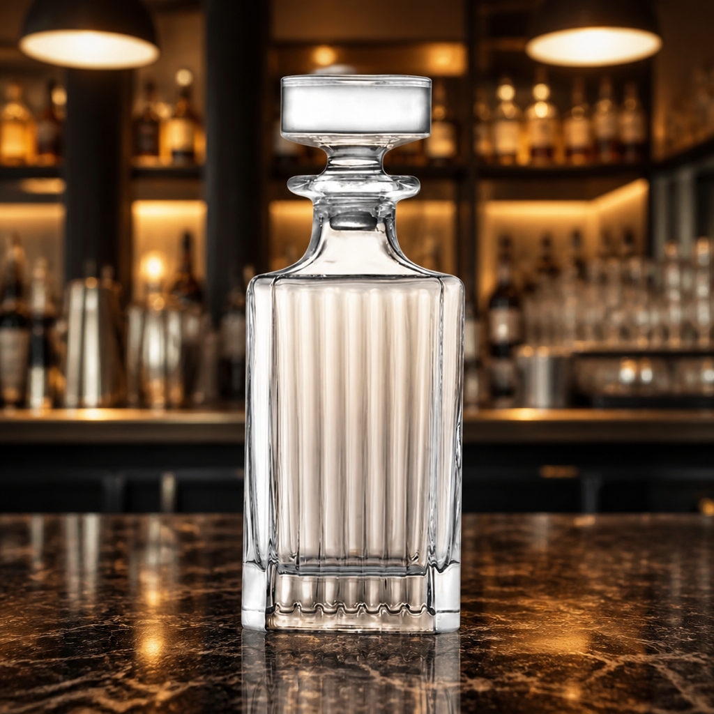 750ml Commercial Square Whisky Decanter - 4 Pack