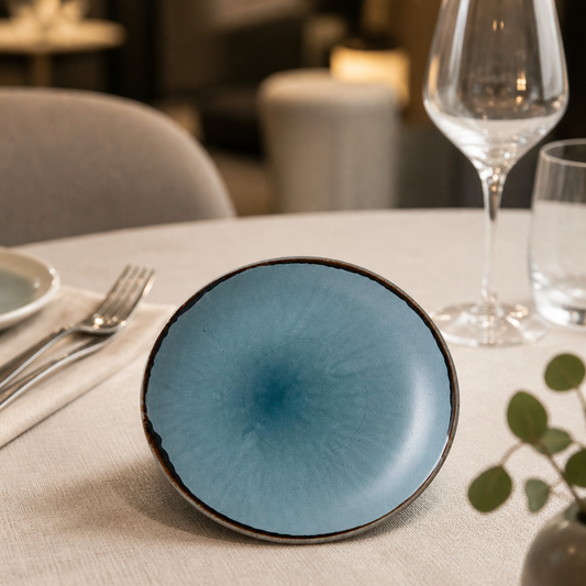 Commercial Coupe Plates Blue 217mm - 12 Pack Catering Dish