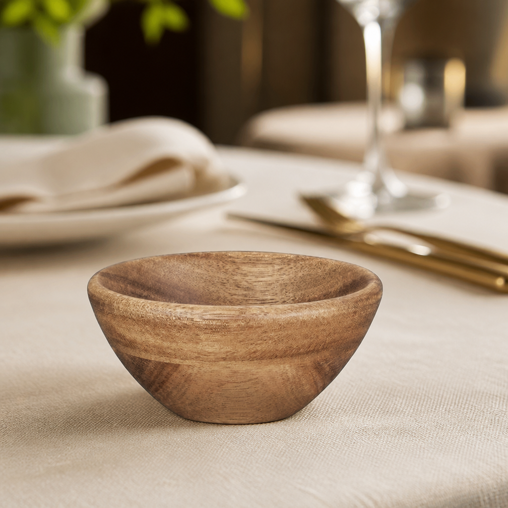 Commercial Acacia Bowl 100mm wooden dinnerware for serving