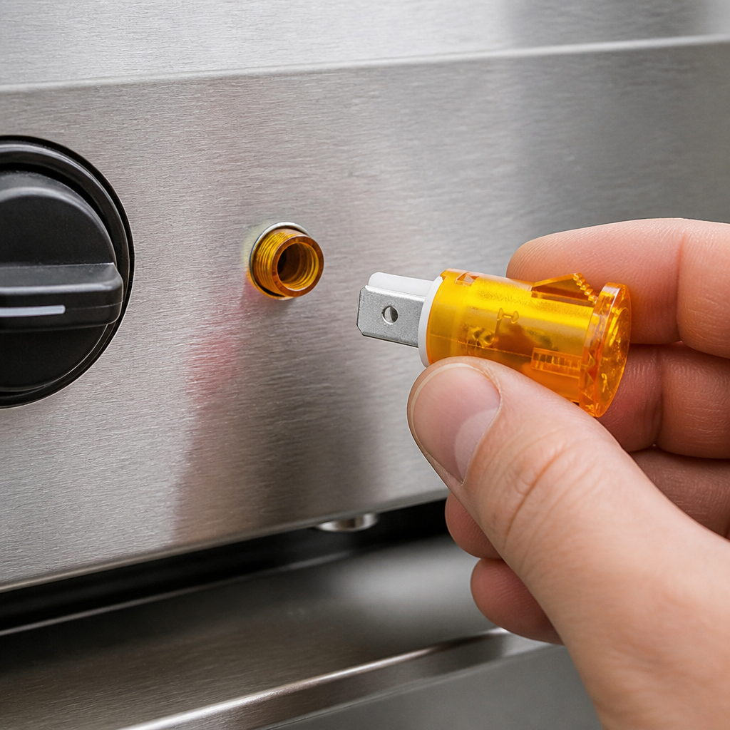 Replacement yellow indicator light for commercial bain marie