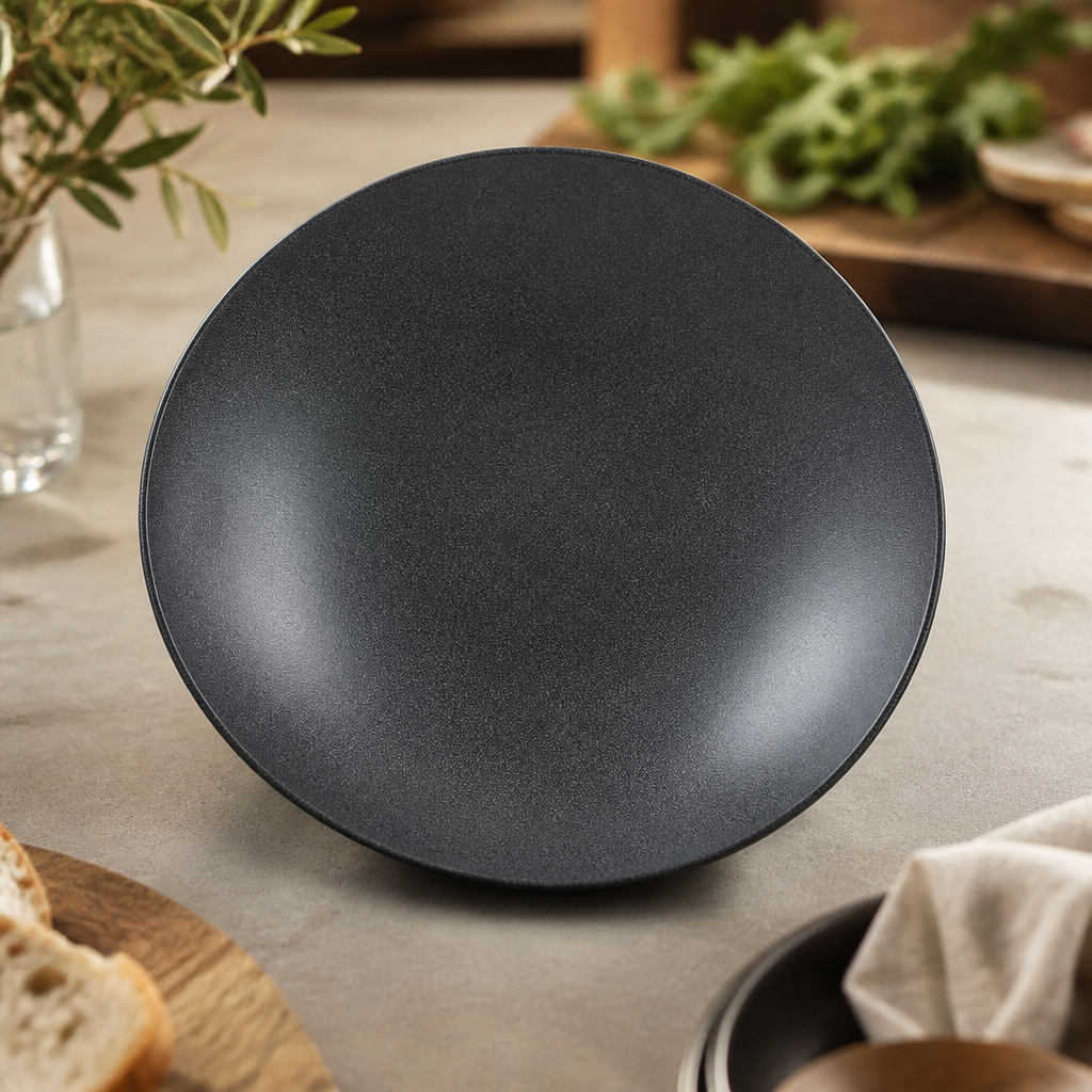 Commercial Melamine Bowls 320mm 460ml Black 4 Pack