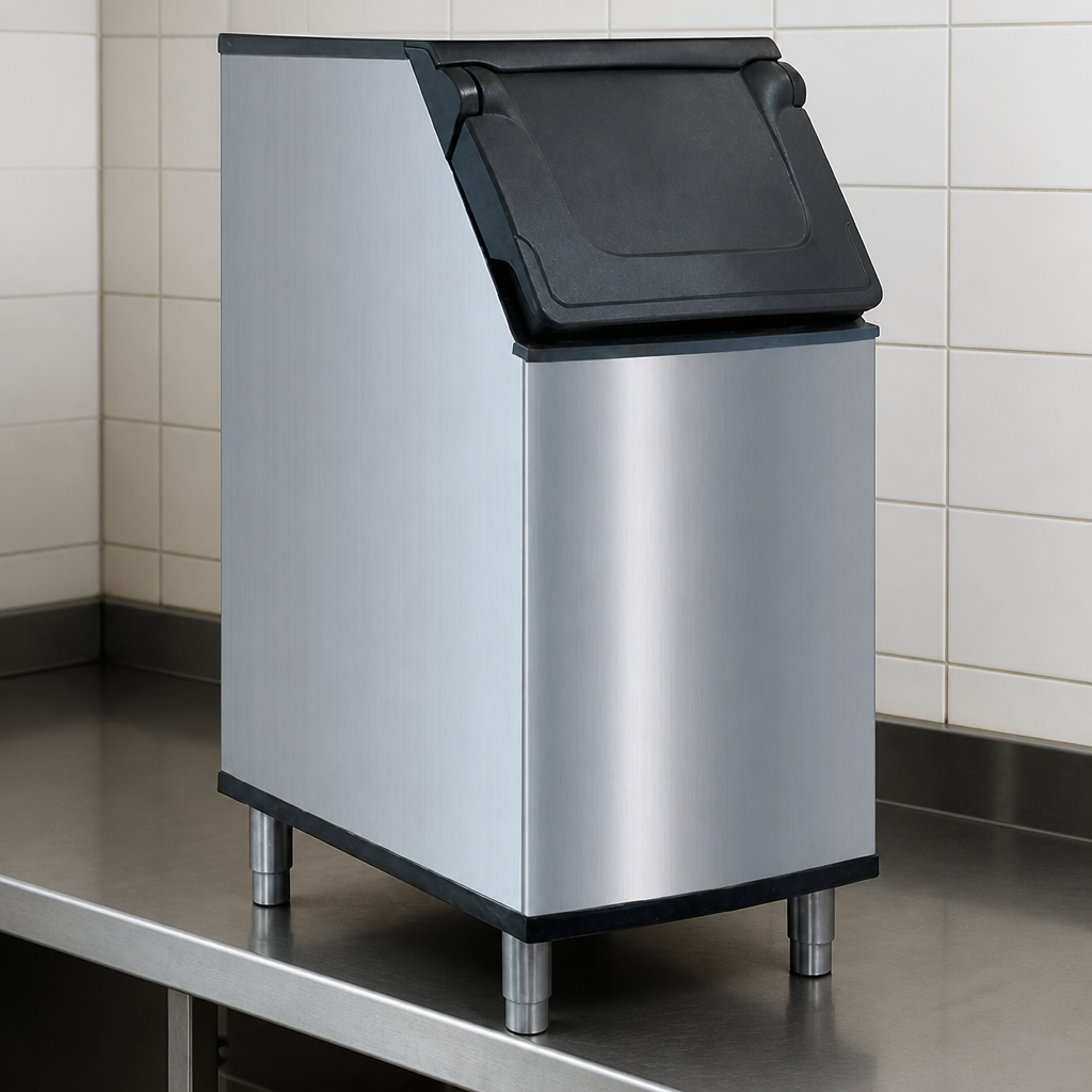 Commercial Ice Storage Bin 95kg in durable metal construction