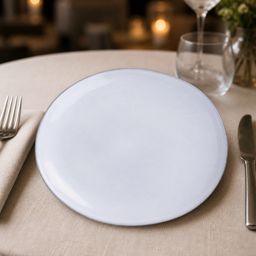 Commercial Raw Coupe Plates Charcoal 260mm Eco-Friendly 6 Pack