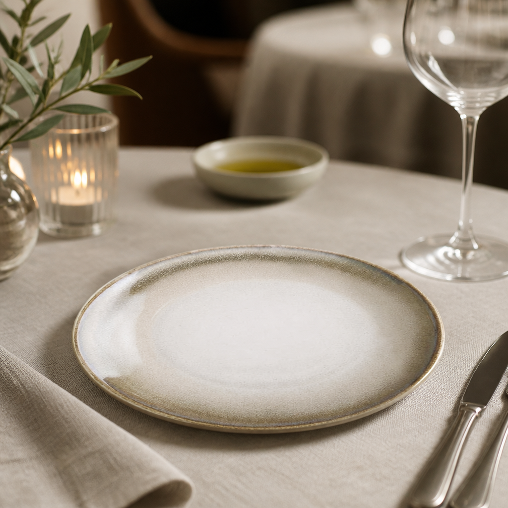 Commercial Coupe Plates 205mm Taupe Stoneware 6 Pack