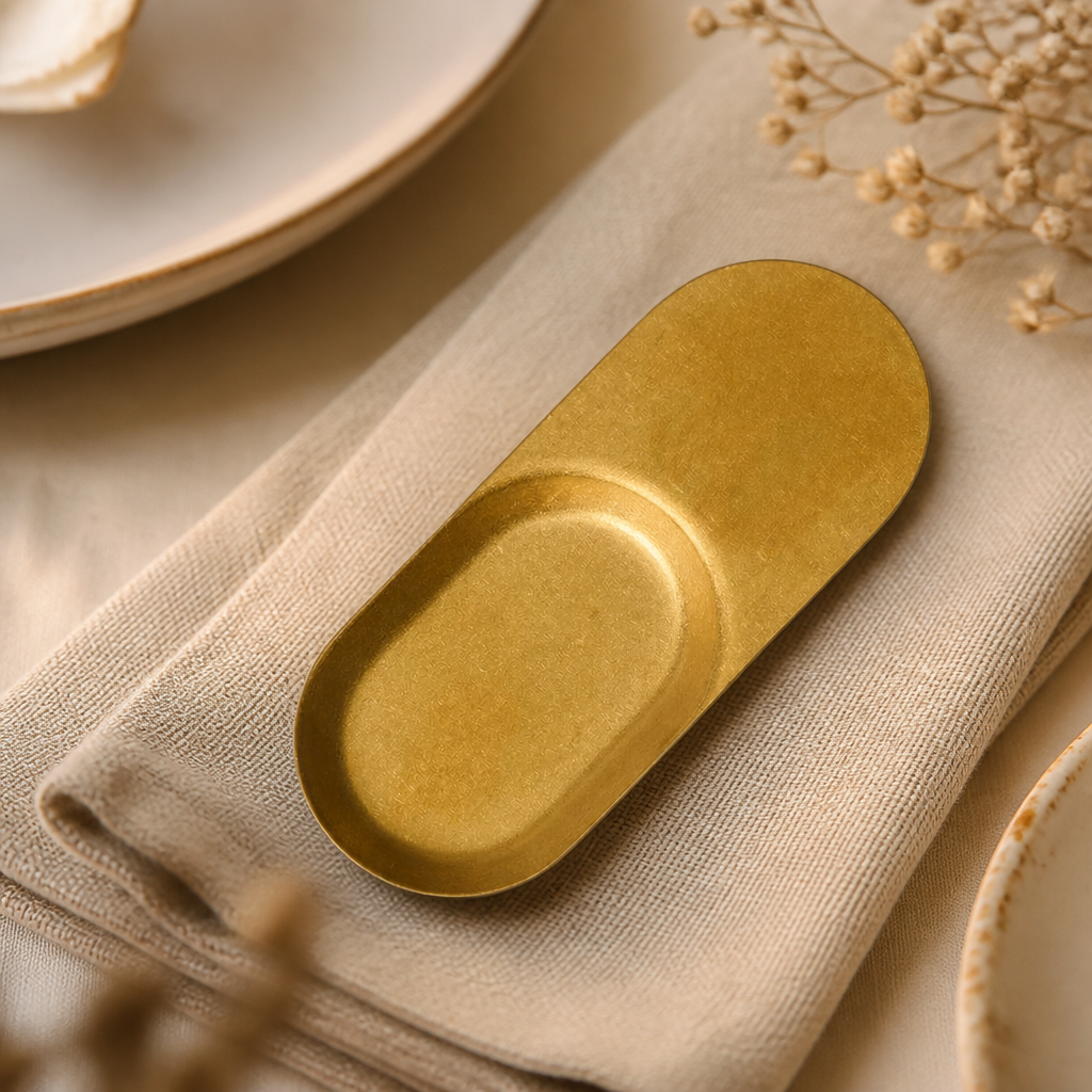 Commercial Flat Handled Tasting Spoons Gold 85mm Pack of 12