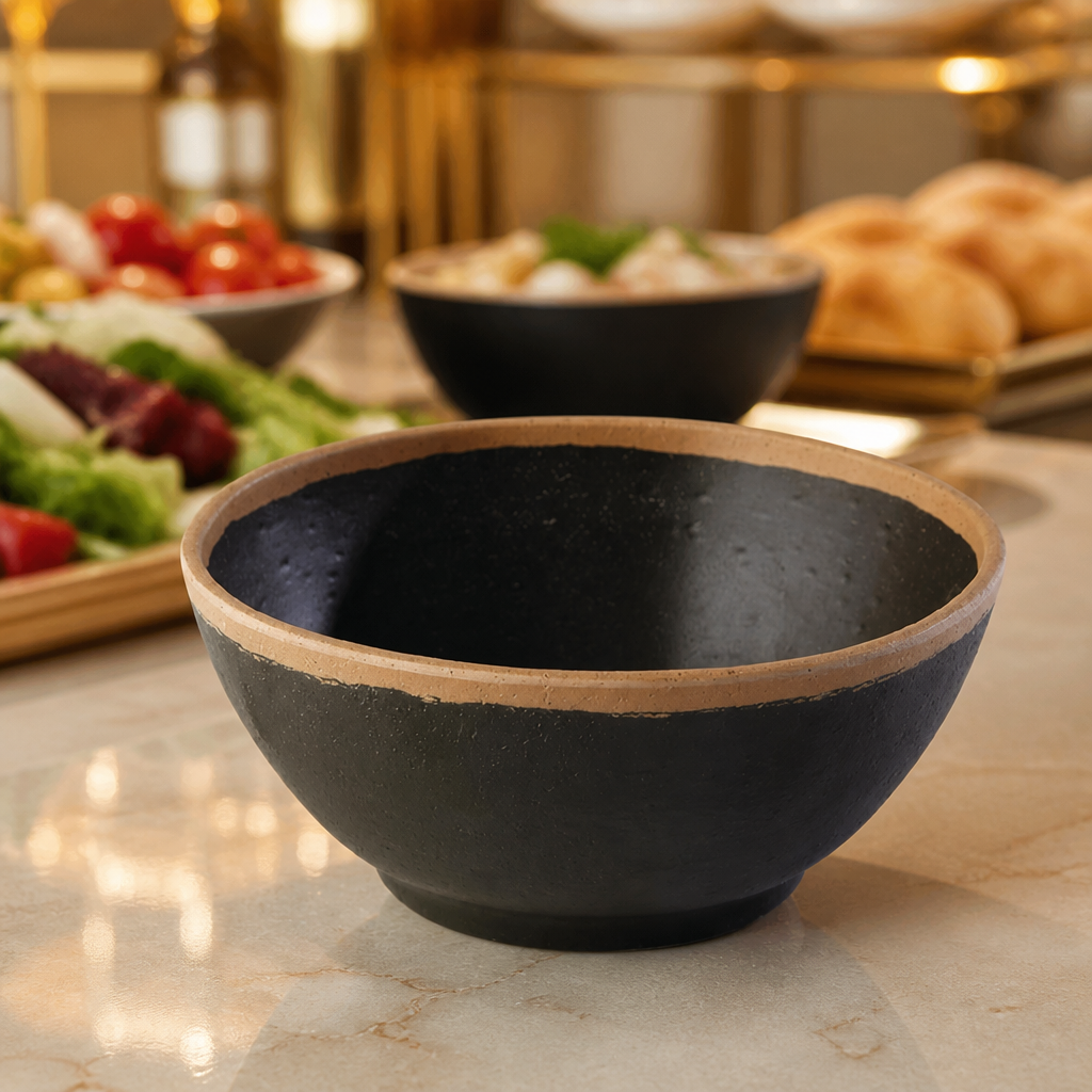 160mm Dark Brown Melamine Commercial Serving Bowl