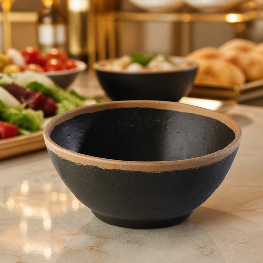 160mm Commercial Serving Bowl Dark Brown Melamine