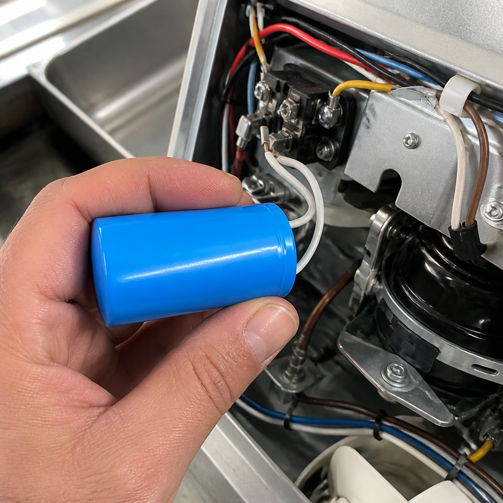 Commercial ice cream maker motor capacitor replacement part