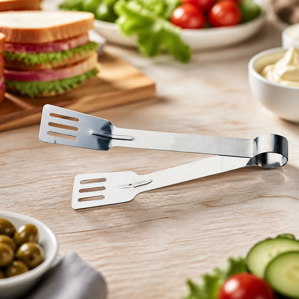 9" Commercial Sandwich Tongs in durable stainless steel