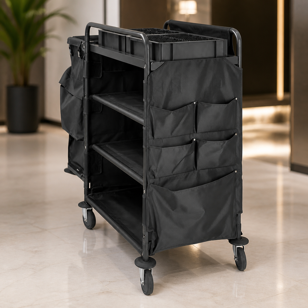 Compact Housekeeping Trolley with 90 Litre Waste Bag