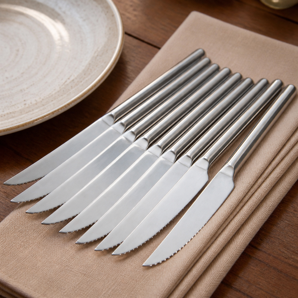 12 pack of commercial stainless steel steak knives with 88mm blades